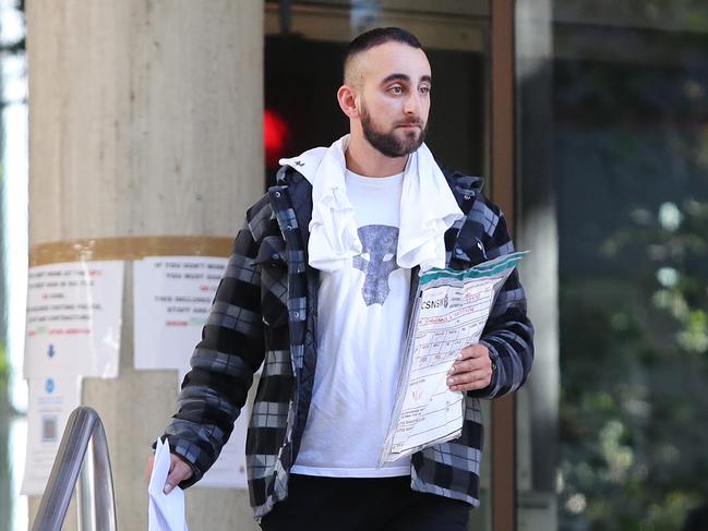 A file photo of Gazwan Shahrouk leaving Sydney Police Center in Surry Hills. Picture: Richard Dobson