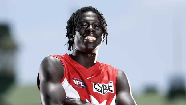 Sydney Swans draftee Riak Andrew the SCG who will wear the number 20 guernsey.  Photo by Phil Hillyard (Image Supplied for Editorial Use only - **NO ON SALES** - Â©Phil Hillyard )