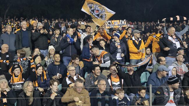 Wests Tigers fans enjoyed the action and the result at Leichhardt Oval. Picture: Mark Evans/Getty Images