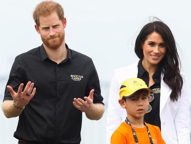 Prince Harry, Duke of Sussex and Meghan, Duchess of Sussex at Cockatoo Island. Picture: Getty