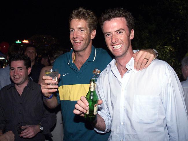 23 Sep 2000:  Australian rowers James Tomking and Nick Green attend the The Last Lap Function at Home nightclub, Cockle Bay Darling Harbour, Sydney Australia. Mandatory Credit: Sean Garnsworthy/ALLSPORT