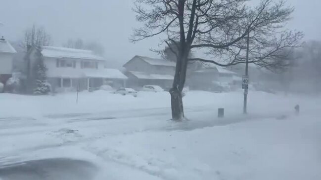 Heavy Snow and Strong Winds Reported in Kingston, Ontario