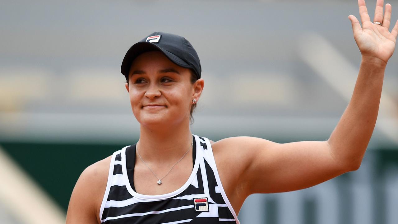 Australia's Ashleigh Barty has had her match delayed due to rain.