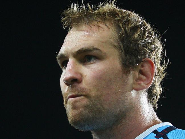 SYDNEY, AUSTRALIA - APRIL 29:  Rocky Elsom of the Waratahs looks dejected after the Waratahs defeat in the round 10 Super Rugby match between the Waratahs and the Crusaders at Allianz Stadium on April 29, 2012 in Sydney, Australia.  (Photo by Mark Kolbe/Getty Images)