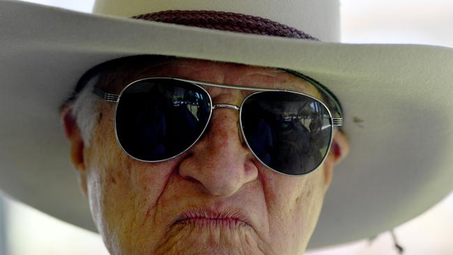 VOICEREF23. The Voice Referendum. Member for Kennedy Bob Katter casts his vote at the Townsville Central State School.  Picture: Evan Morgan