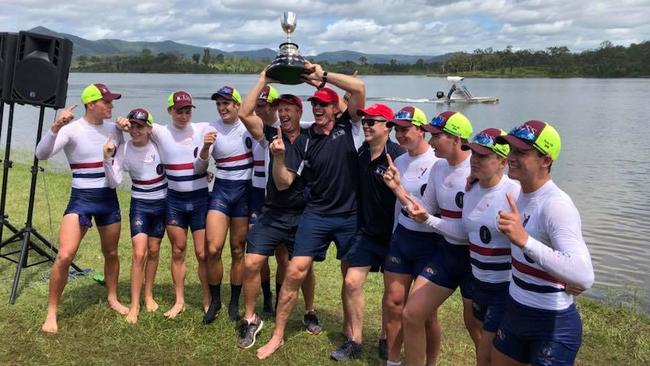 TSS First VIII after winning head of the river in 2018. Picture supplied. 