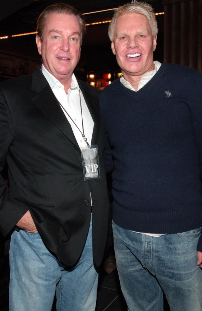 Paul Wilmot (left) and former Abercrombie &amp; Fitch CEO, Mike Jeffries. Picture: Michael Loccisano/FilmMagic for Paul Wilmot Communications