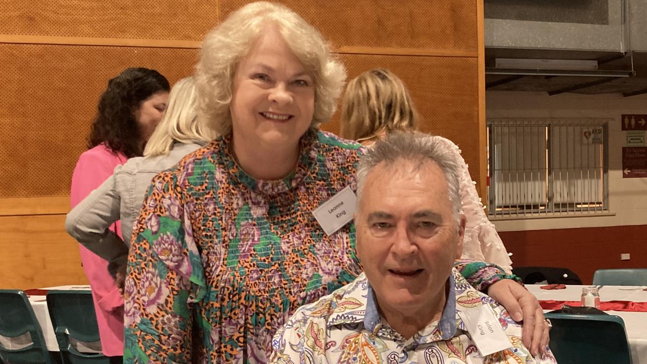 Leanne and Brian King celebrate the 50th anniversary of the Rainbows Rugby League Football Club at its golden jubilee at the Gympie Showgrounds Pavilion on the night of June 3, 2023.