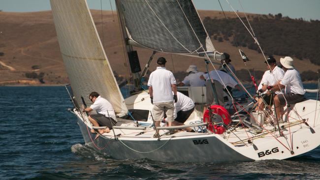 B&amp;G Advantage, skippered by Jeff Cordell, during the 2017 L2H. Picture: PETER WATSON