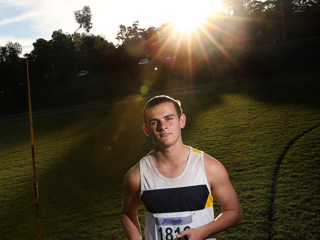 Junior Sports Star Patrick Gleeson at ROXBOROUGH PARK who is talented at discus, javelin and shot put.