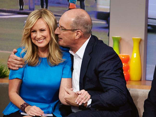 Melissa Doyle and David Koch on the set of Sunrise.