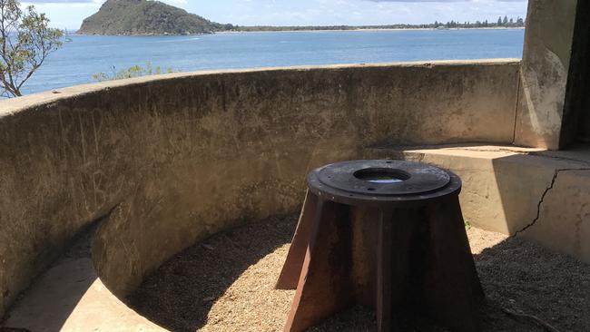 The mount for a 4.7 inch gun inside a gun emplacement on West head. Picture: Manly Daily