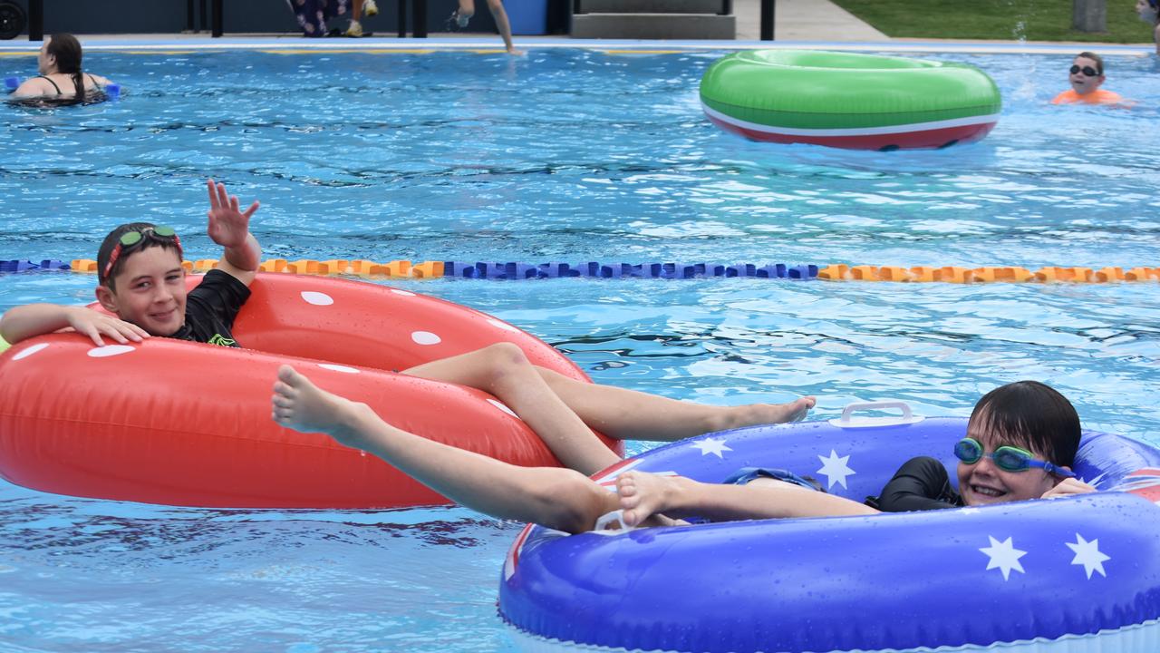 PARTY TIME: There were plenty of splatters and splashes at Dalby's pool party on Saturday afternoon.