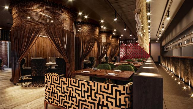 Artist's impression of The Meat & Wine Co restaurant being fitted out in Elder House.
