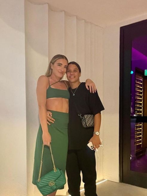 Sam Kerr with fiance Kristie Mews. Picture: Instagram