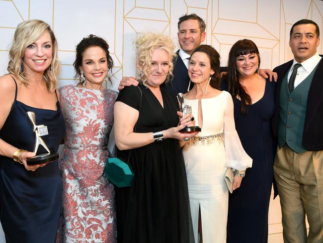 The cast of Wentworth were big winners on the night. Picture: AAP