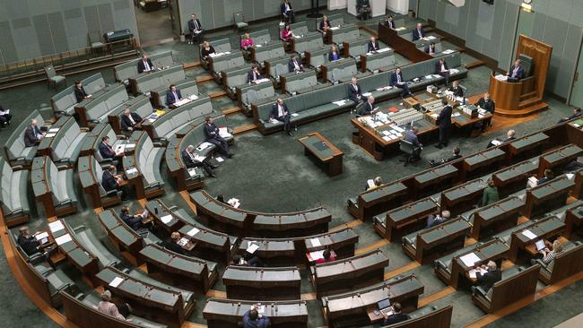 A reduced number of politicians attend he House of Representatives during Question Time. Picture: Gary Ramage