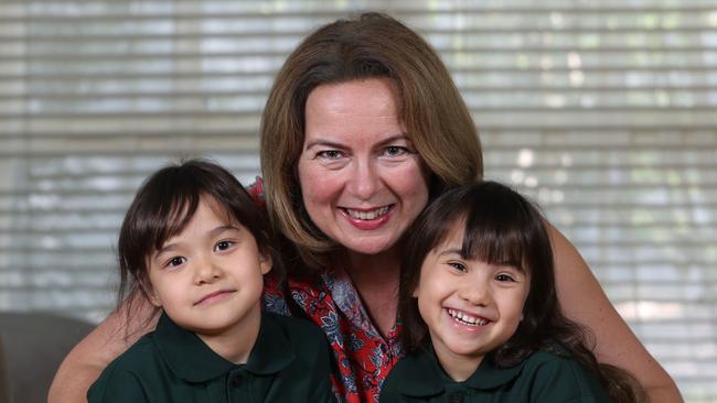 Jenny Thomas with daughters Ana and Lidia. Picture: Stuart Milligan