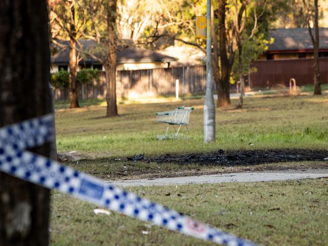 The scene in Cranebrook on Friday. Picture: Julian Andrews