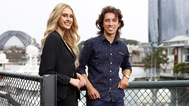 Isobel Kinnear, from The Illawarra Grammar School at Wollongong West, came first in Dacne and Cian Buo-Jren Bowes, from Sydney Grammar School in Darlinghurst, who was first in French Extension, German Extension and German Continuers. Picture: Richard Dobson