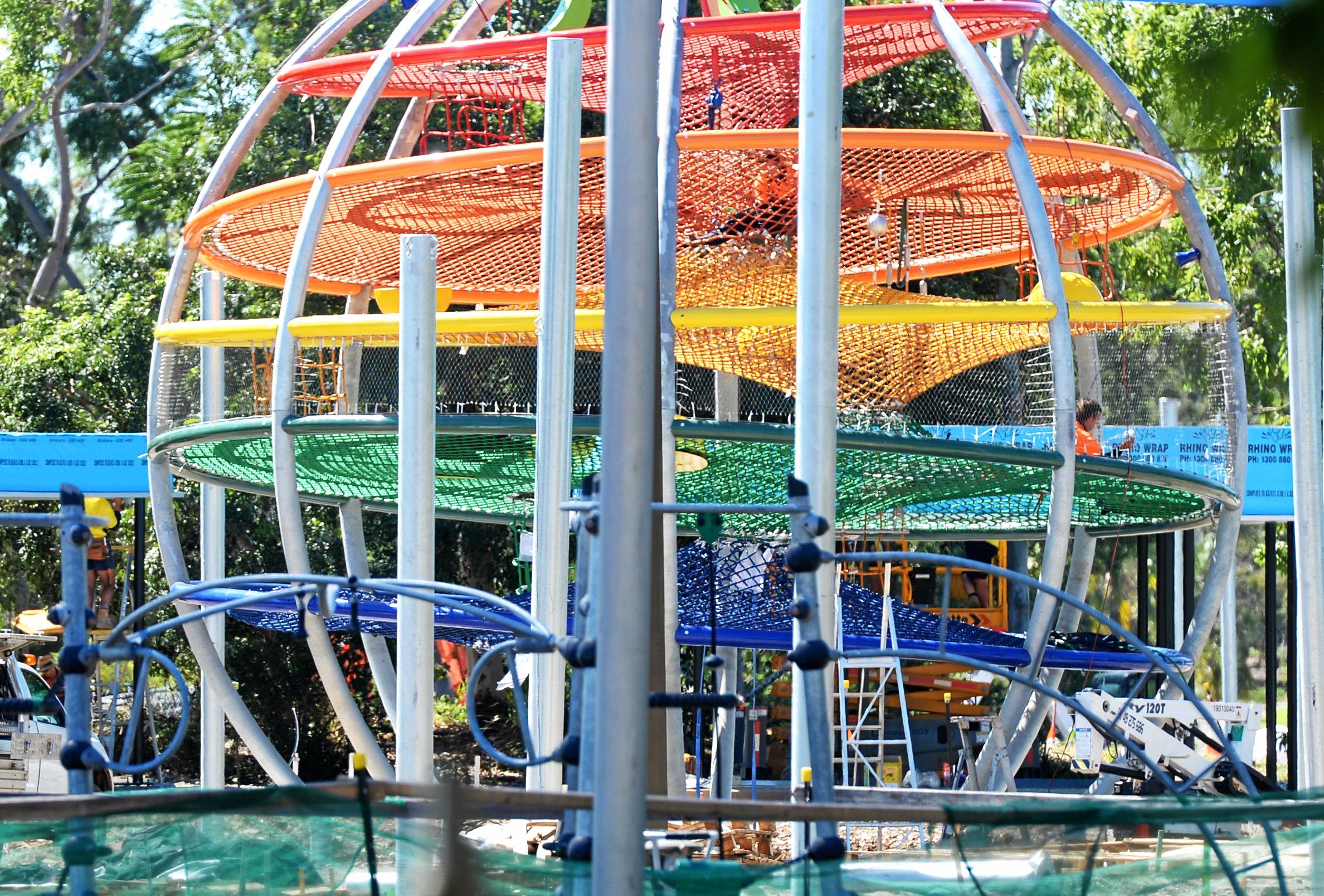 New playground structure at Kershaw Gardens. Picture: Allan Reinikka ROK100418akershaw