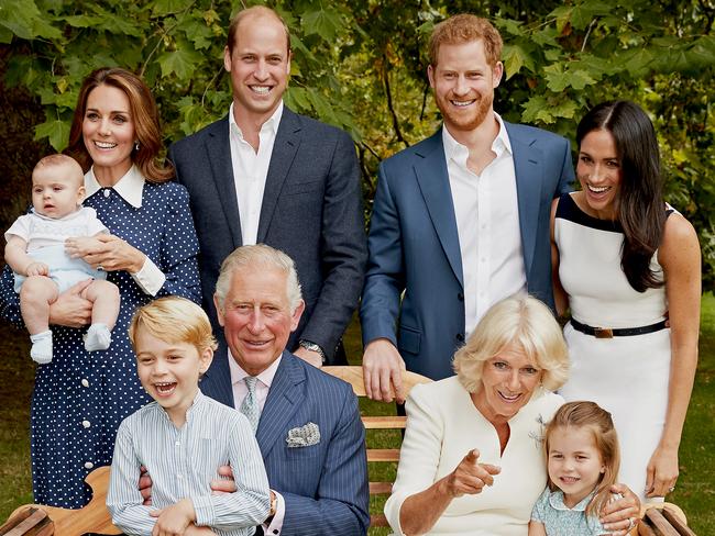 LONDON, UNITED KINGDOM - SEPTEMBER 5: (IMAGE STRICTLY EMBARGOED FOR PUBLICATION UNTIL 10pm GMT TUESDAY 13th NOVEMBER) (NO SALES. Strictly for editorial use only and available until December 12th 2018) In this handout image provided by Clarence House, HRH Prince Charles Prince of Wales poses for an official portrait to mark his 70th Birthday in the gardens of Clarence House, with Their Royal Highnesses Camilla Duchess of Cornwall, Prince Willliam Duke of Cambridge, Catherine Duchess of Cambridge, Prince George, Princess Charlotte, Prince Louis, Prince Harry Duke of Sussex and Meghan Duchess of Sussex, on September 5, 2018 in London, England.  (Photo by Chris Jackson / Clarence House via Getty Images)