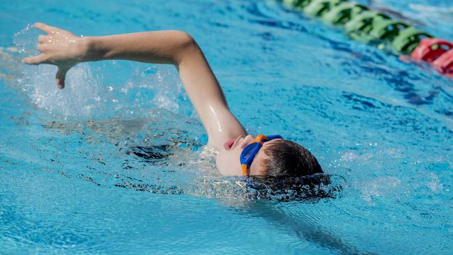 New nipper, Luke Tonkovic, 11, at the Miami Aquatic Centre for the Kurrawa Surf Life Saving clubs sign on day. Picture: Jerad Williams