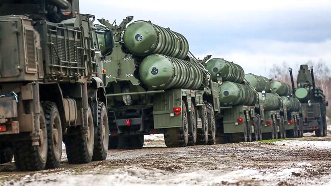 Russian S-400 air defence system driving during joint exercises of the armed forces of Russia and Belarus. Picture: Russian Defence Ministry.