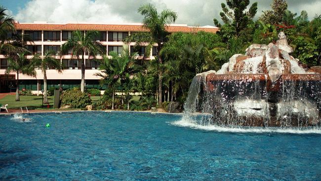 Pool area and accommodation building 3  background at Capricorn International Resort Yeppoon Pic Philip/Norrish 09 Feb 1998 Qld travel tourism holidays buildings