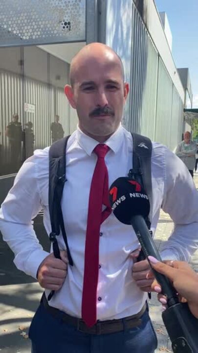 Neo Nazi Thomas Sewell speaks outside Ringwood Magistrates' Court