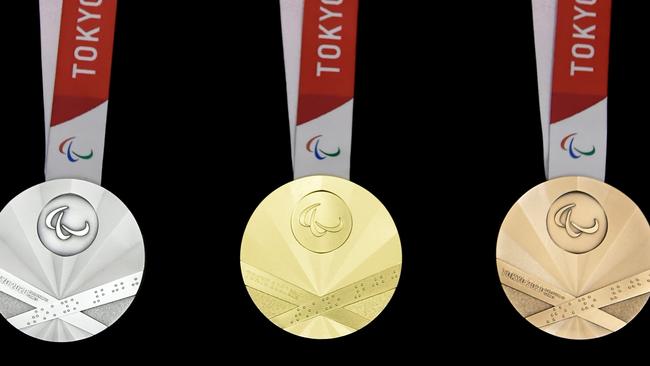 The silver, gold and bronze medals for the Paralympics.