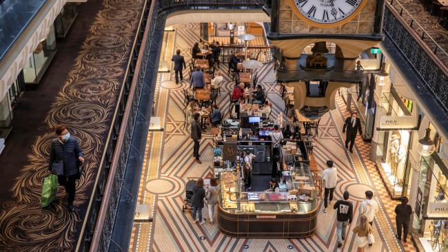 A cafe reopens in the Queen Victoria Building in Sydney. Picture: Getty Images