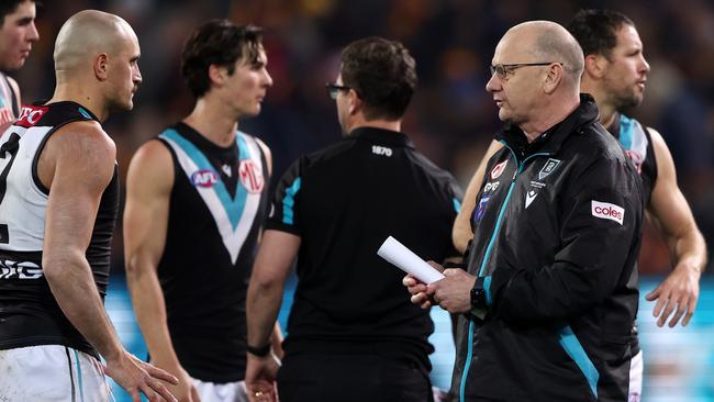 Ken Hinkley says he would love to remain at Port Adelaide. Picture: Sarah Reed/AFL Photos