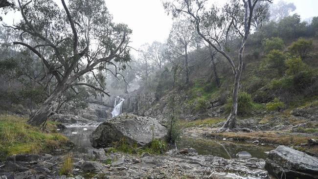 The waterfall on the Betts property in Yass. Picture: Martin Ollman