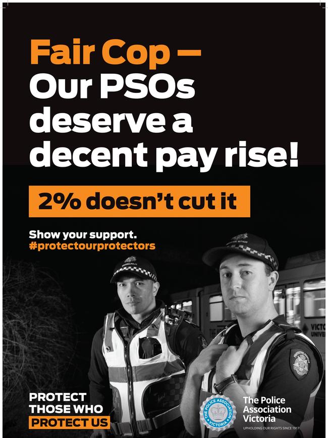 Police Association Victoria material to be used as part of their fight for better pay and conditions.