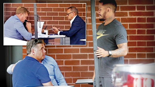 Ben Barba was seen with his manager and several Cronulla officials on Wednesday.