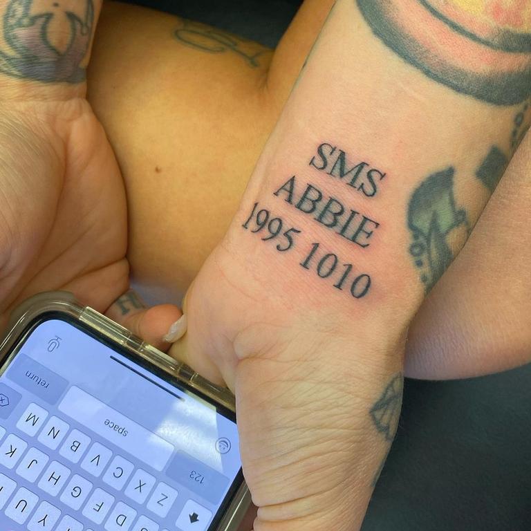 Bachelor star Jess Brody got this tattooed on her arm. Picture: Instagram