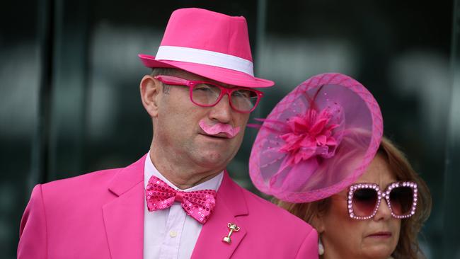 Pretty in pink at Oaks Day 2018. Pic: Michael Klein