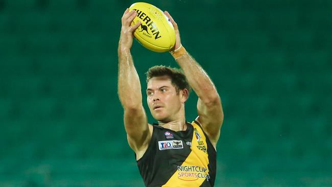 Brodie Filo starred in Nightcliff’s nine-point win over Southern Districts in their grand final rematch. Picture GLENN CAMPBELL