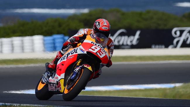 Marc Marquez at the Australian Moto GP at Phillip Island Grand Prix Circuit. Picture: Stephen Harman