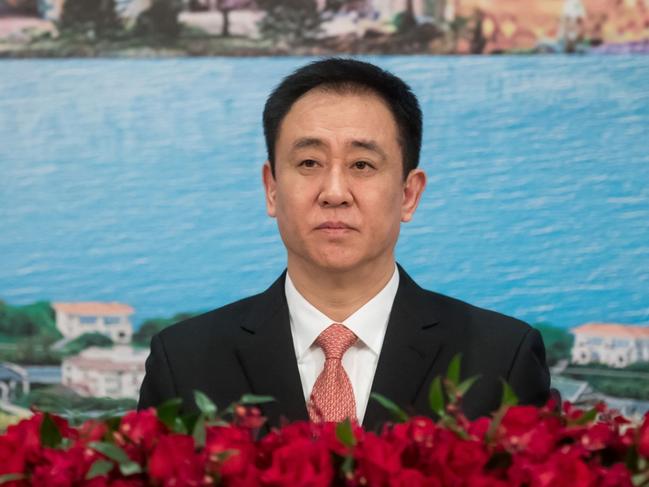 Hui Ka Yan, chairman of China Evergrande Group, pauses during a news conference in Hong Kong, China, on Tuesday, March 26, 2019. Evergrande reported core profit for the full year that beat the highest analyst estimate. Photographer: Paul Yeung/Bloomberg