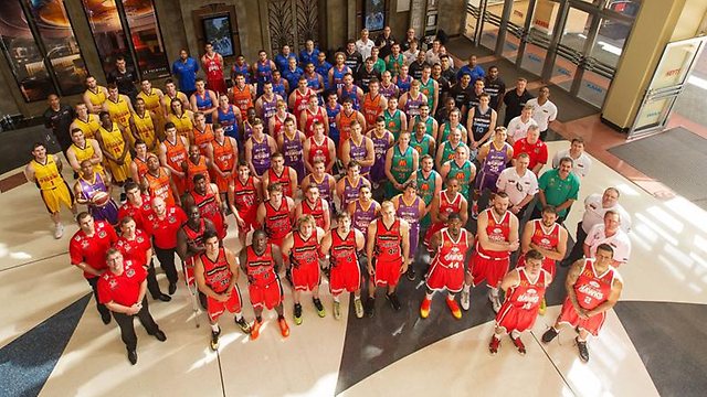 Players and coaching staff of all NBL teams. Picture: Matt King/Getty Images