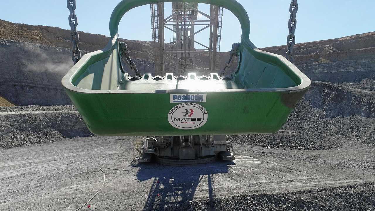 The dragline bucket on display at Peabody's Coppabella mine. Picture: Peabody Energy