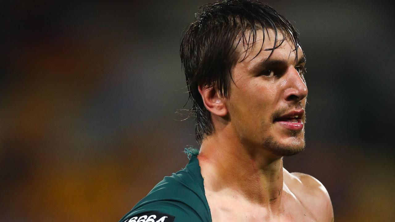 South African player Eben Etzebeth leaves the field during the Rugby Championship.
