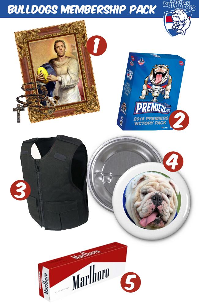 Some of the items that should be in the Bulldogs' membership pack according to Mitchell Toy.