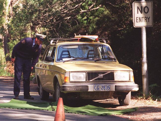 A Volvo car in which two people were killed near toll gates, Port Arthur.