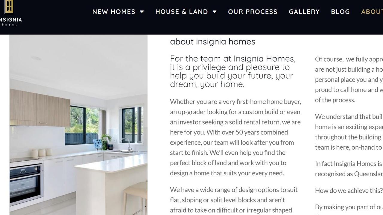 Insignia Homes is in liquidation.