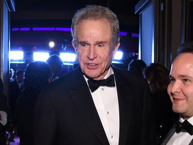 Despite a monumental onstage gaffe, Warren Beatty attends the Governors Ball straight after the Academy Awards telecast. Picture: AFP/Angela Weiss