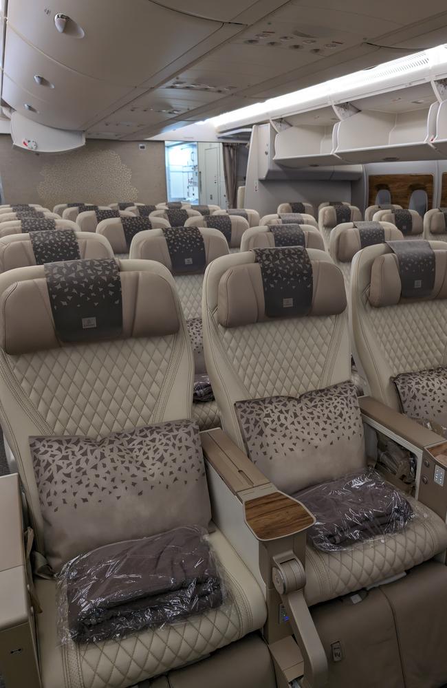 It’s no business class but it still boasts luxury - just in a different way. It’s also a lot more quiet than economy given there are just 56 seats. Picture: news.com.au