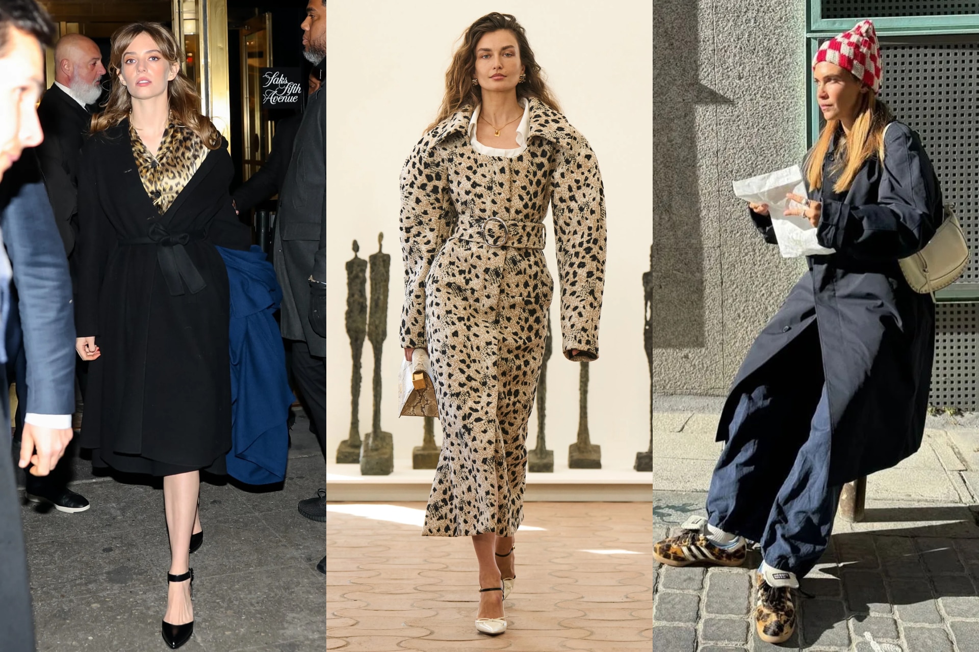 <p><i>Image credits (L-R): Getty Images, courtesy of Jacquemus, Instagram.com/coletteandlili</i></p><h2><b>Call of the wild</b></h2><p>Snow leopard coats at Jacquemus, leopard hides at Rabanne, and of course, those leopard-print Adidas Sambas thanks to the touch of one Grace Wales Bonner&mdash;the prints designers seem to be favouring this season are wilder than ever. Granted, animal spots are one of the more intimidating trends we&rsquo;ve been served of late, but you might be surprised at just how seamlessly you can incorporate it into an outfit: a leopard bag with a chocolate brown coat and jeans, for instance, or an all-black outfit with a roaring pair of heels. The Parisians consider leopard print a neutral; perhaps it&rsquo;s time we do also.</p>